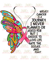 DTF Screen Print Image - Breast Cancer is a Journey